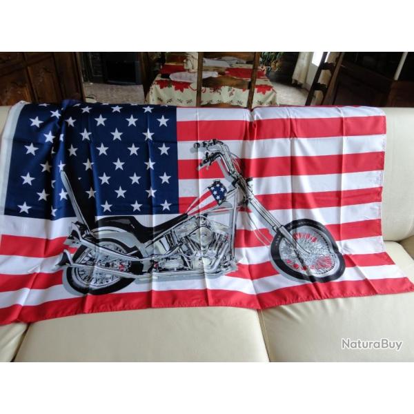 Drapeau Am�ricain biker moto*