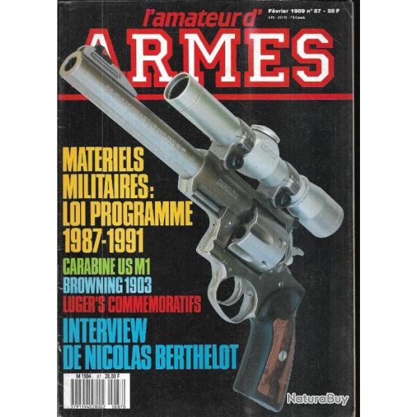 l'amateur d'armes 87, carabine us m1, cartouche feuillet�e et sa grenade, ruger super redhawk,