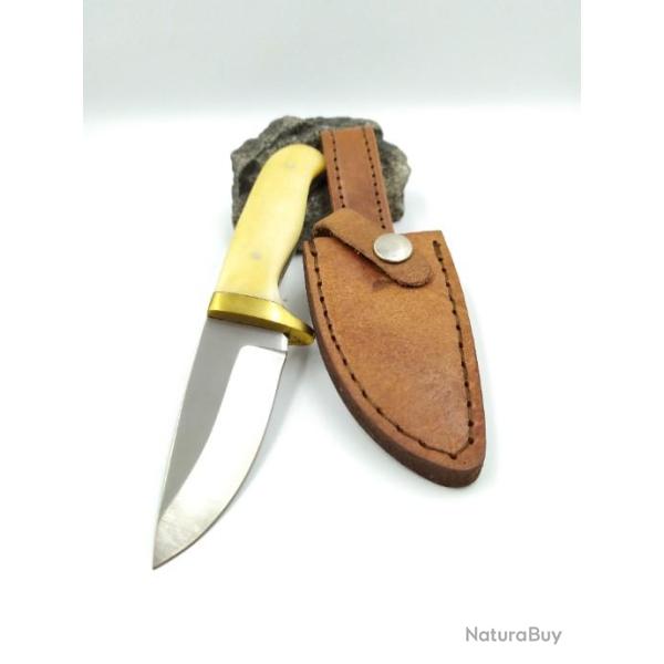 Beau Poignard Bowie Manche en Os Etui en cuir PA3360BO07S