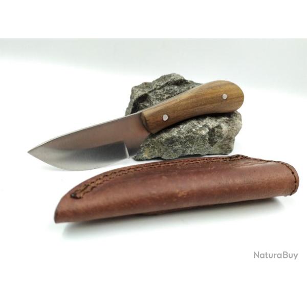 Poignard Skinner Manche en Bois avec Etui en Cuir