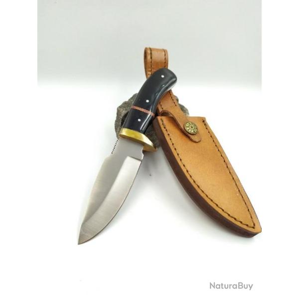 Poignard  Bowie Manche en Corne avec Etui en Cuir PA340207S