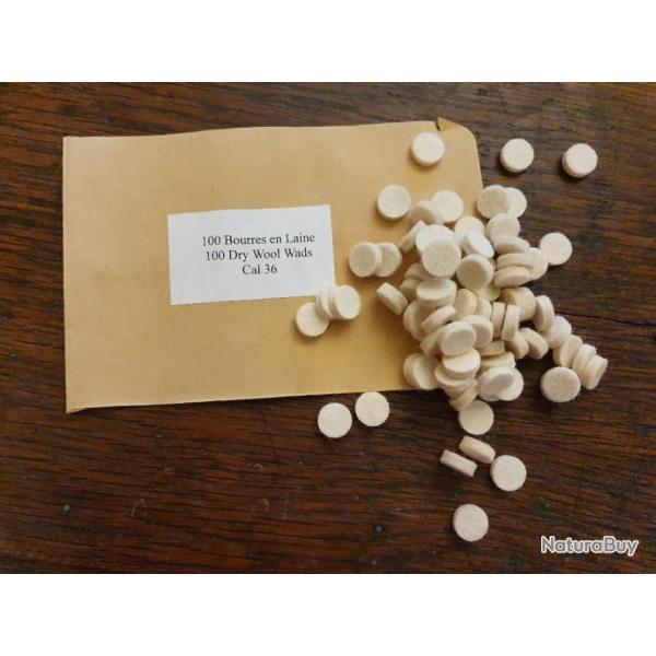 100 Bourres en laine calibre 36