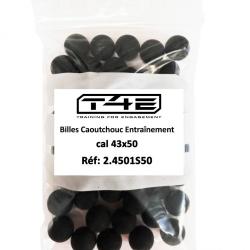 Sachet de 50 Billes caoutchouc Noire  Cal. 43