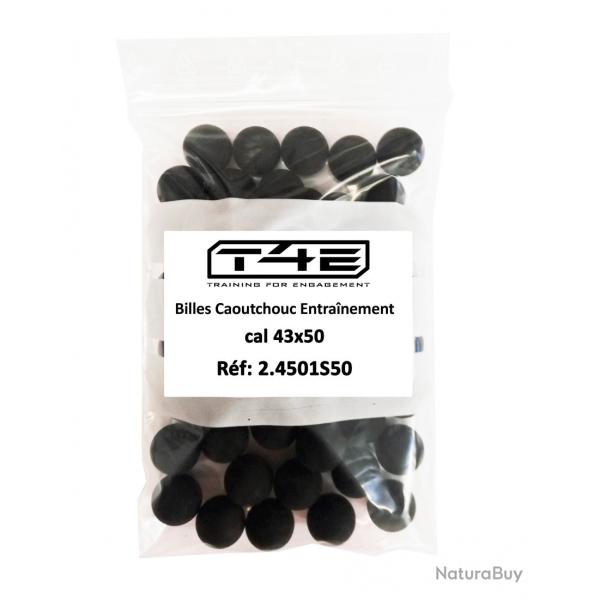 Sachet de 50 Billes caoutchouc Noire  Cal. 43