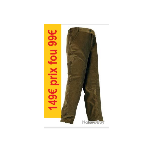 FUSEAU LYLIAN VELOURS CLUB INTERCHASSE BRONZE  48   attention taille tr�s petit plut�t du 44/46