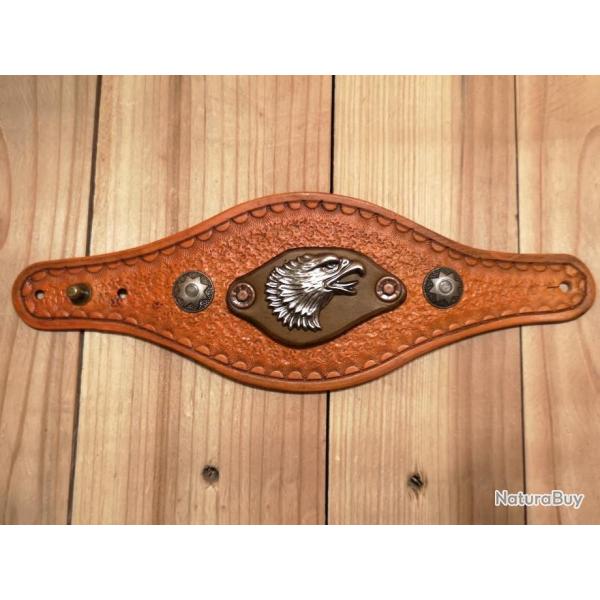 Bracelet en cuir western "aigle"