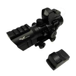 Lunette de vis&eacute;e 4x32 lumineuse tactique + red dot