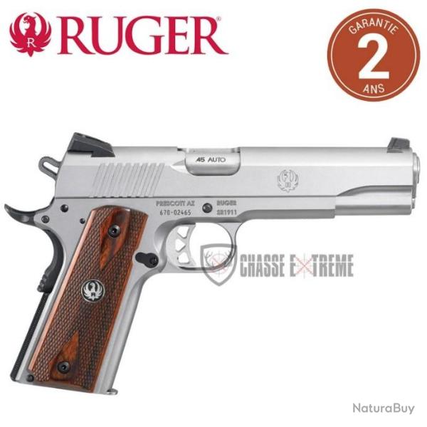 Pistolet RUGER SR1911 5" Inox cal 45 Auto