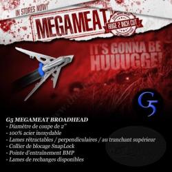 G5 MEGAMEAT Pointe de chasse m&eacute;canique trilame 2" 100 et 125 grains 100