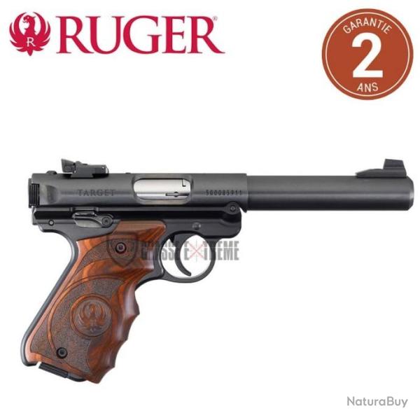 Pistolet RUGER MARK IV Target Bronz� 5.5" Plaquettes Bois Cal 22Lr