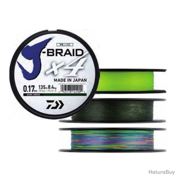 TRESSE J BRAID 4 BRINS 270M VERTE 0.17mm-8.4kg