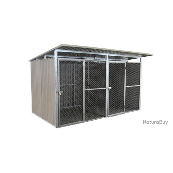 Chenil enclos GEANT + s�paration parc chien enclos chien parc chien XXL NEUF cielterre-commerce