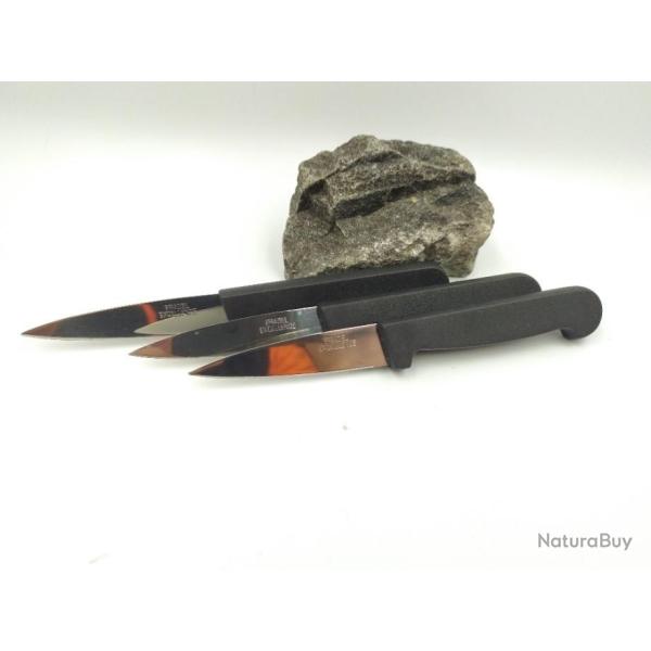 PRADEL EXCELLENCE THIERS LOT DE 3 COUTEAUX OFFICE LAME 7.5 cm MANCHE POLYPRO FABRICATION FRACAISE 45