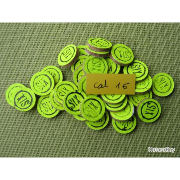 Rondelles  lige  fermetures  cal  16  No  6  jaunes.