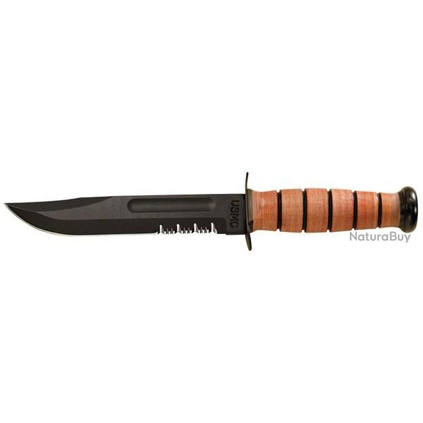 KA-BAR - USMC MANCHE CUIR
