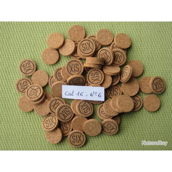 Rondelles  li�ge  calibre  16  No  6  ou  neutres