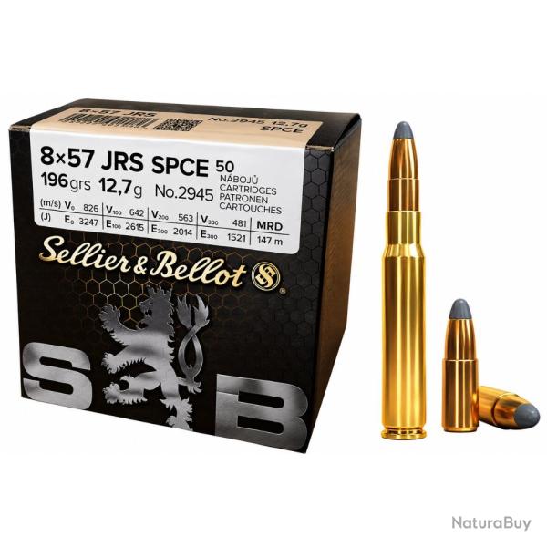 MUNITIONS SELLIER BELLOT CALIBRE 8x57 JRS SPCE 196gr - 12.7g x50
