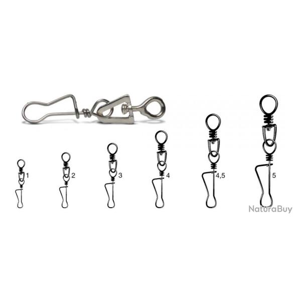 EMERILLON MINUS A AGRAFE ITALIENNE NICKELE Taille 2