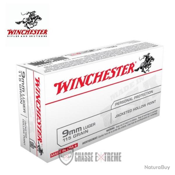 50 Munitions WINCHESTER cal 9mm Luger 115gr JHP