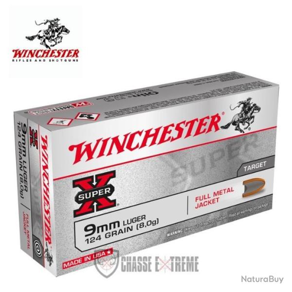 50 Munitions WINCHESTER cal 9mm Luger 124gr FMJ