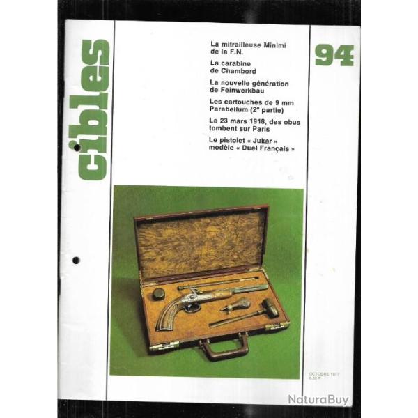 cibles 94 mitrailleuse minimi, carabine de chambord, pistolet duel jukar, cartouches 9 mm parabellum