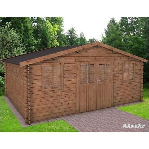 Abri de jardin 16,92 m en pin trait autoclave abri en bois rangement bois cielterre-commerce