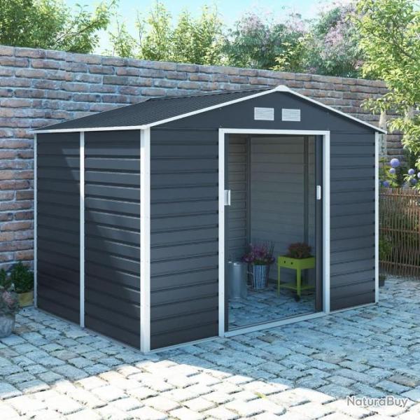 Abri de jardin en mtal gris 5,29m kit ancrage abri pour le bois abri outillage cielterre-commerce