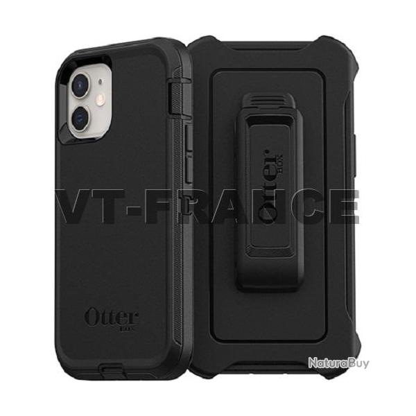 Coque Anti Choc Otterbox Defender pour iPhone-Noir-iPhone 12 Mini