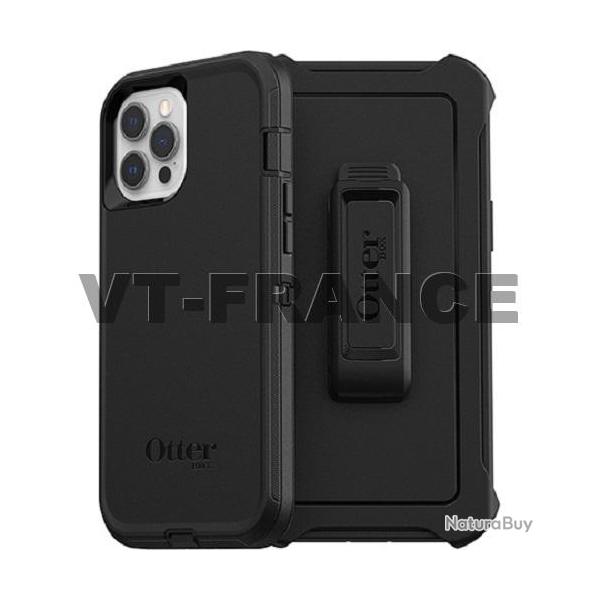 Coque Anti Choc Otterbox Defender pour iPhone, Couleur: Noir, Smartphone: iPhone 12 Pro Max
