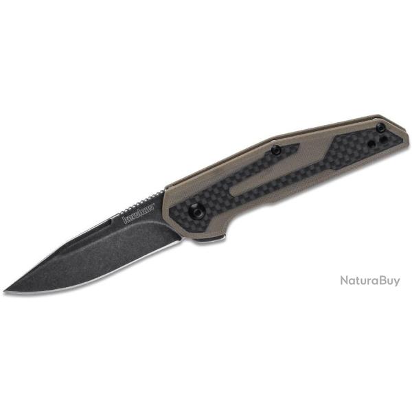 Couteau Kershaw Fraxion Tan G10/FCarbon Lame Acier 8Cr13MoV Linerlock Clip KS1160TANBWX