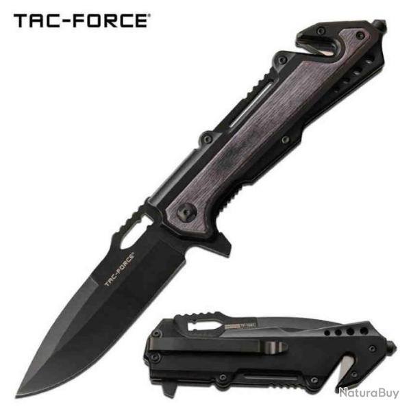 TF1024BGY Couteau Tac Force Rescue A/O Lame Acier 3Cr13 Brise Vitres Cutter Linerlock