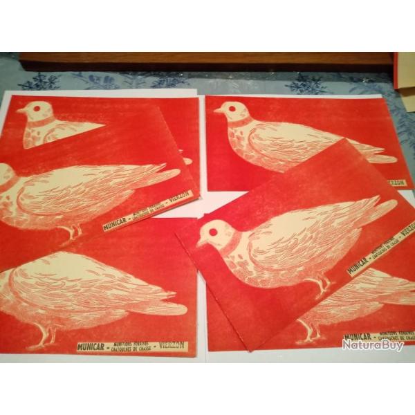 Cibles motif Pigeon en lot de 100 pi�ces 200 x 115 mm.