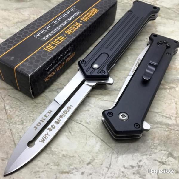Couteau du Joker Batman - Why So Serious ? Lame Acier Carbone/Inox A/O TF457BS