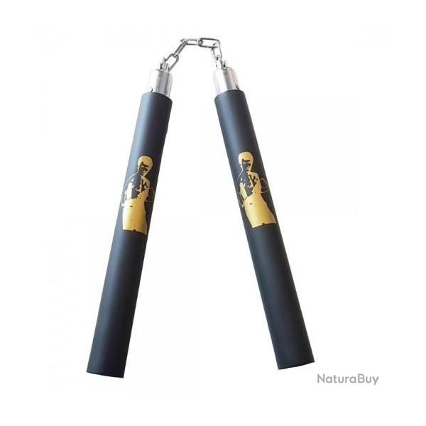 Nunchaku d?entrainement en mousse  dcor Bruce lee       (roulement  billes )