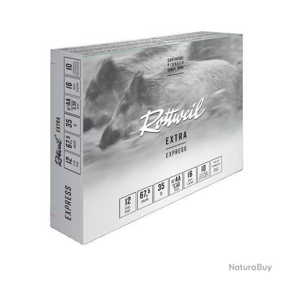 MUNITIONS ROTTWEIL EXPRESS CHEVROTINE CALIBRE 12/67.5 47G x10