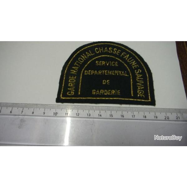 1 badge d'�paule Office National de la Chasse et de la Faune Sauvage brod� or