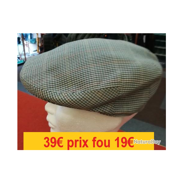 casquette carreaux tweed vert  "made in fance" BEST QUALITY taille 60  1986-60  PINEAU