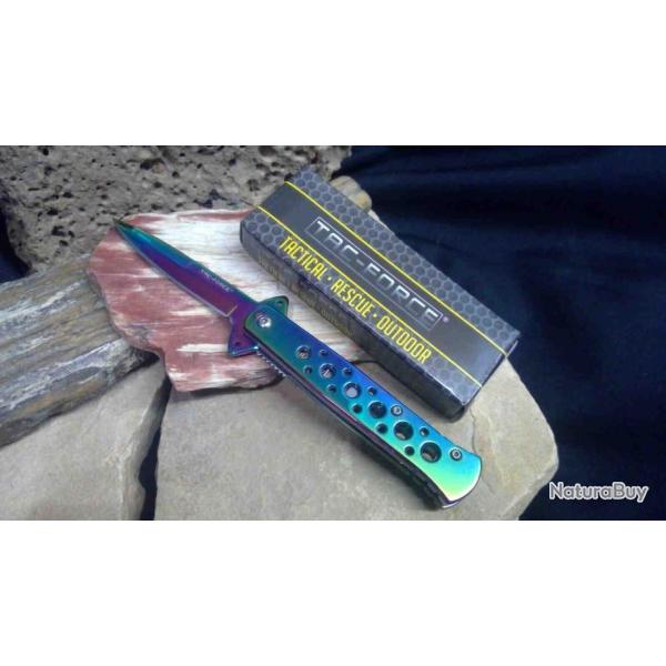 Couteau Stiletto O/A Lame Spectrum Manche Alu Spectrum Tac Force TF698RB