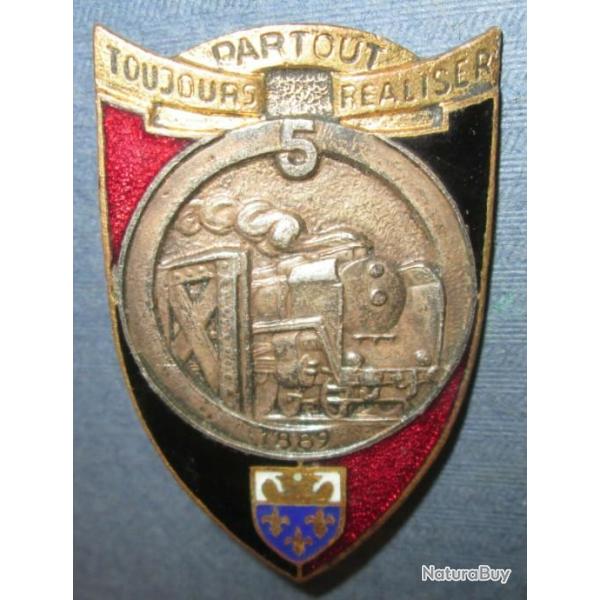 5� R�giment du G�nie, �mail, dos guilloch� irr�gulier