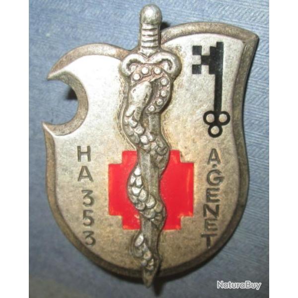 H.A. 353 A GENET, caduc�e rivet�, pastille oblongue