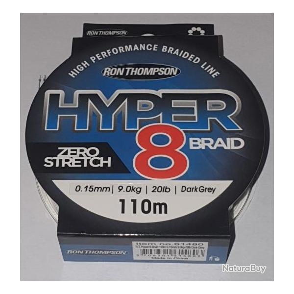 TRESSE HYPER 8 BRAID 110M DARK GREY NPC 0.10mm