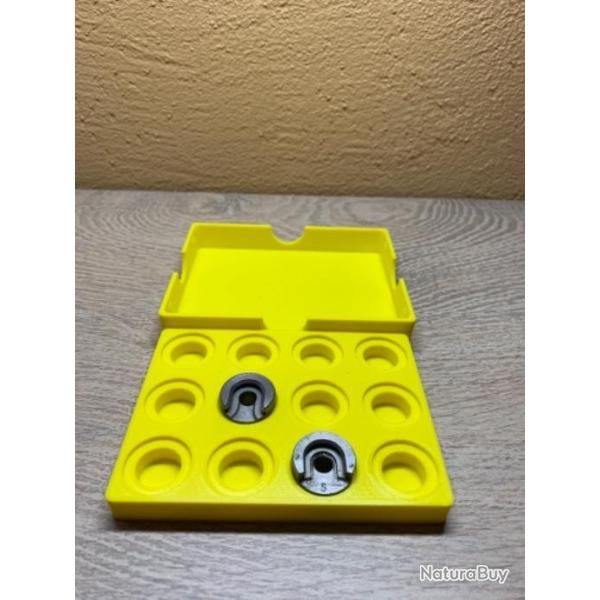 Boite de rangement jaune pour shell holder ( lee, lyman, hornady, rcbs etc...)
