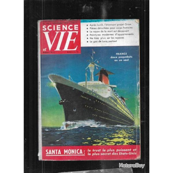 science et vie 506 novembre 1959 , paquebot france, lacq, phares, les pousseurs rhin seine,