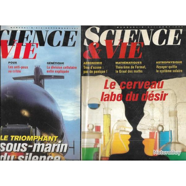 science et vie aout et septembre 1993 911 et 912 , sous marin le triomphant , poux, voyager, ozone