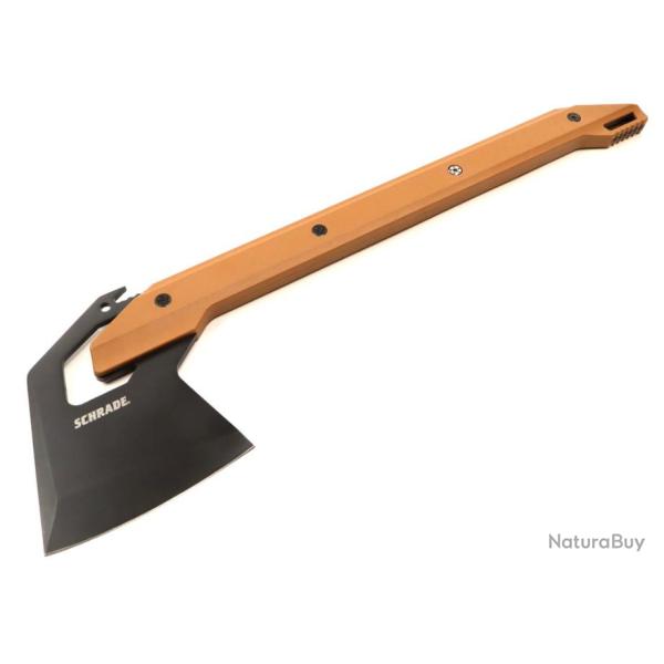 Hache Viking Schrade Frontier Axe Tan Manche GFN Lame Acier 3Cr13 Etui Nylon SCH1121078