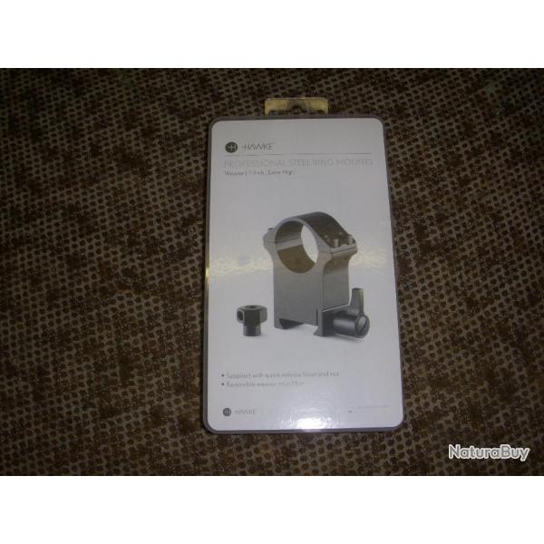 paire de collier � levier HAWKE PRO STEEL RING MOUNT pour lunette � corps 1" ; hauteur : extra high