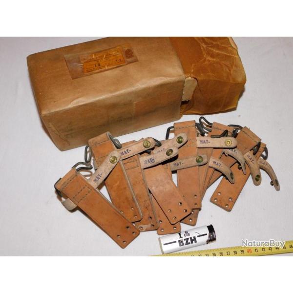 LOT 10 SUPPORTS CUIR  BAIONNETTE MAS 49 + 49-56 - CUIR FAUVE NATUREL - DE STOCK - #.2