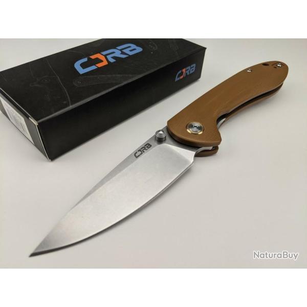 Couteau CJRB Feldspar Brown Lame Acier D2 Manche G10 LinerLock Clip J1912BNC