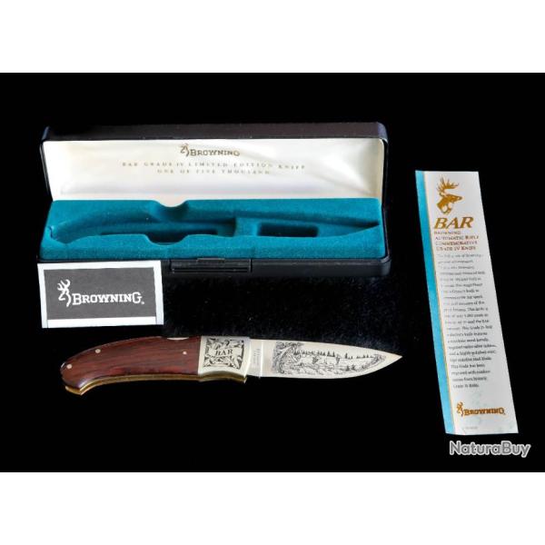 COUTEAU PLIANT BROWNING COMMEMORATIF BAR BIG GAME REF 78