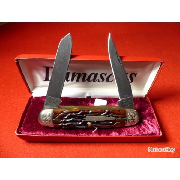 COUTEAU PLIANT REMINGTON LUXE  SERIE DAMASCUS 2 LAMES
